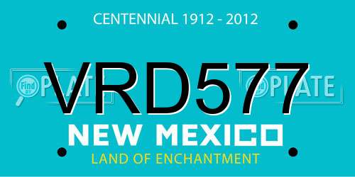 VRD577 New Mexico License Plate