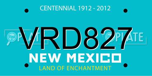 VRD827 New Mexico License Plate