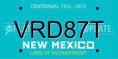 VRD87T New Mexico License Plate
