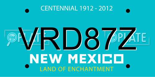VRD87Z New Mexico License Plate