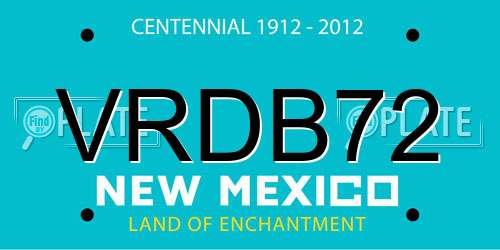 VRDB72 New Mexico License Plate