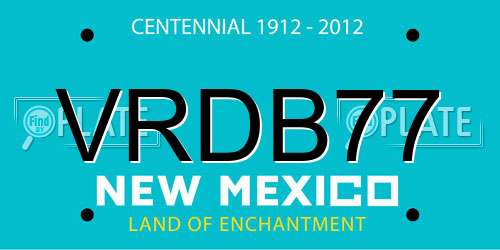 VRDB77 New Mexico License Plate
