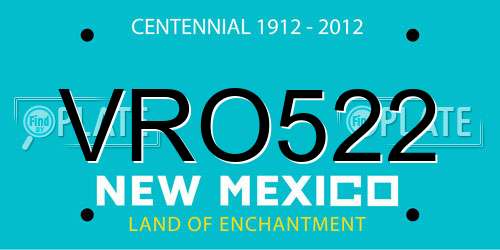 VRO522 New Mexico License Plate