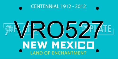 VRO527 New Mexico License Plate
