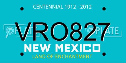 VRO827 New Mexico License Plate