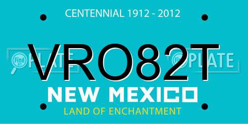 VRO82T New Mexico License Plate