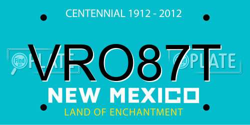 VRO87T New Mexico License Plate