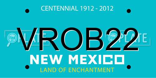 VROB22 New Mexico License Plate
