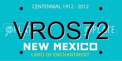 VROS72 New Mexico License Plate