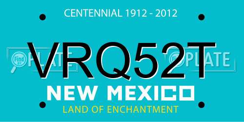 VRQ52T New Mexico License Plate