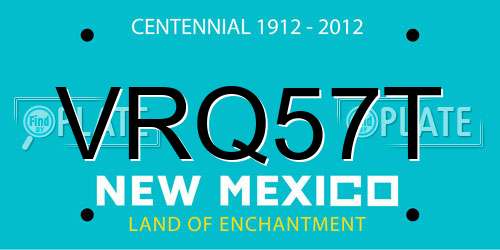 VRQ57T New Mexico License Plate