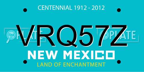 VRQ57Z New Mexico License Plate