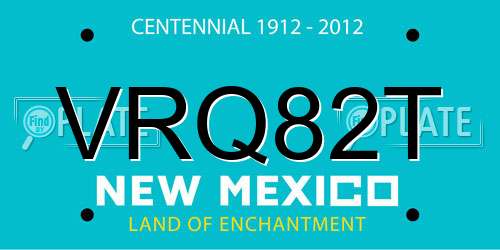 VRQ82T New Mexico License Plate