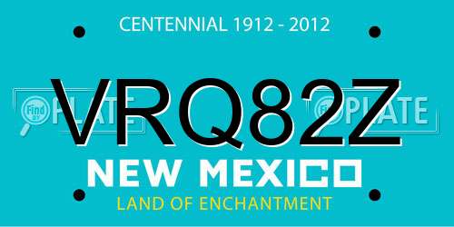 VRQ82Z New Mexico License Plate