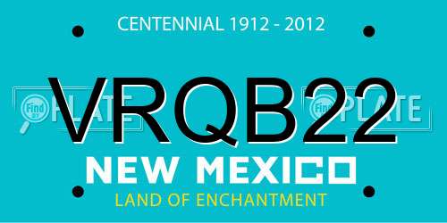 VRQB22 New Mexico License Plate