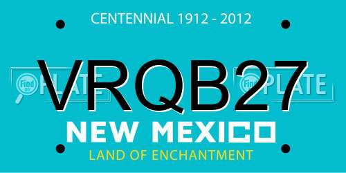 VRQB27 New Mexico License Plate