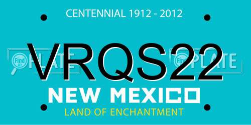 VRQS22 New Mexico License Plate