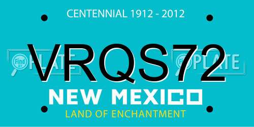 VRQS72 New Mexico License Plate