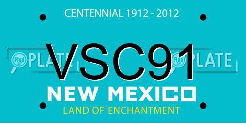 VSC91 New Mexico License Plate