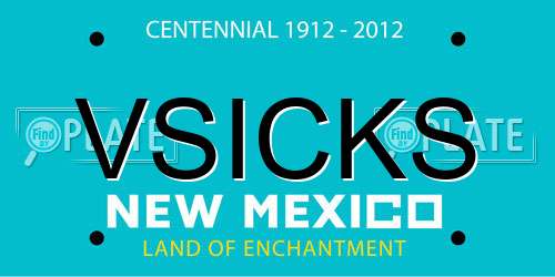 VSICKS New Mexico License Plate