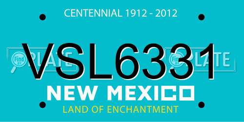 VSL6331 New Mexico License Plate