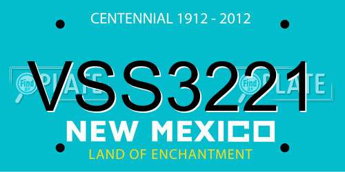 VSS3221 New Mexico License Plate