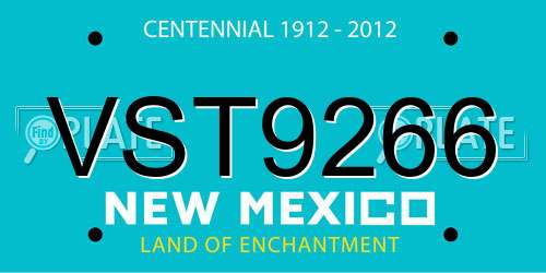 VST9266 New Mexico License Plate