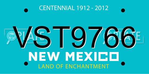 VST9766 New Mexico License Plate