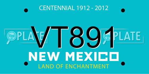 VT891 New Mexico License Plate