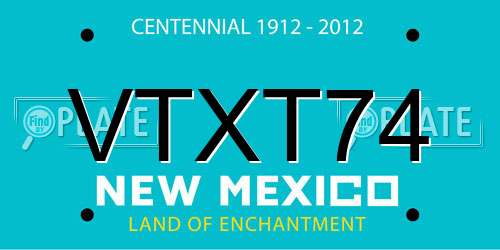 VTXT74 New Mexico License Plate