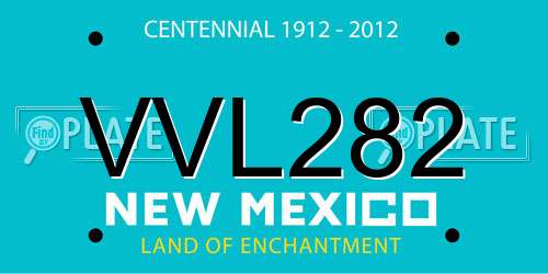 VVL282 New Mexico License Plate