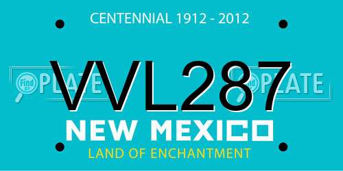 VVL287 New Mexico License Plate