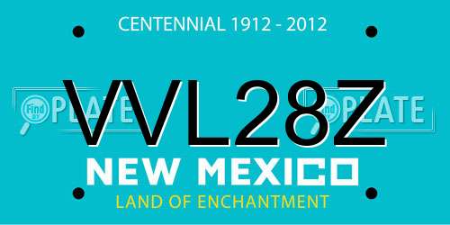 VVL28Z New Mexico License Plate
