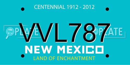 VVL787 New Mexico License Plate