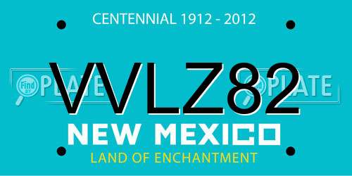 VVLZ82 New Mexico License Plate
