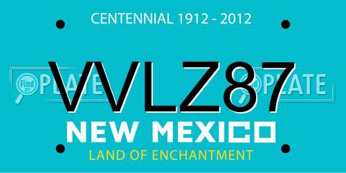 VVLZ87 New Mexico License Plate