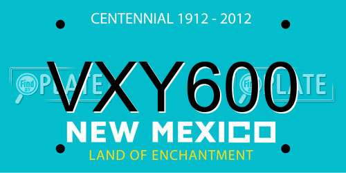 VXY600 New Mexico License Plate