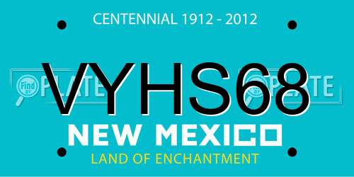 VYHS68 New Mexico License Plate