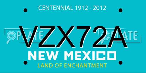 VZX72A New Mexico License Plate