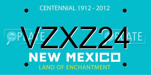 VZXZ24 New Mexico License Plate