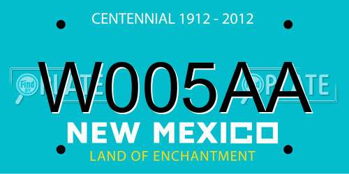 W005AA New Mexico License Plate