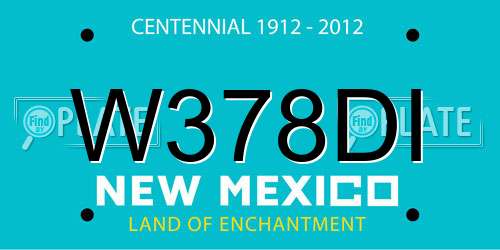 W378DI New Mexico License Plate