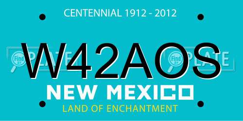 W42AOS New Mexico License Plate