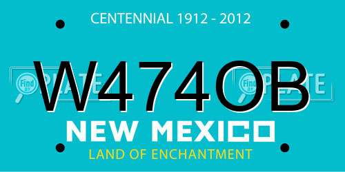 W474OB New Mexico License Plate