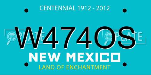 W474OS New Mexico License Plate