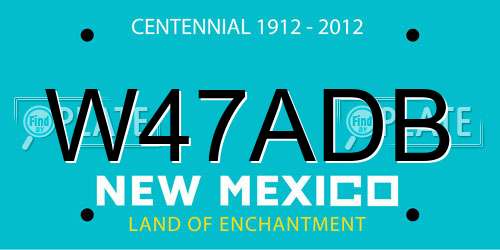 W47ADB New Mexico License Plate