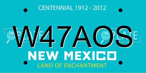 W47AOS New Mexico License Plate
