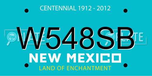 W548SB New Mexico License Plate