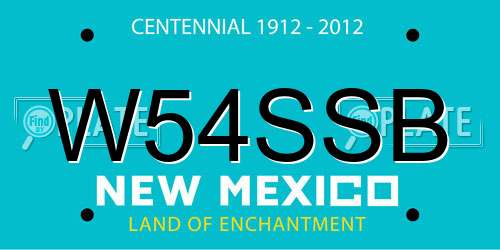 W54SSB New Mexico License Plate