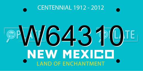 W64310 New Mexico License Plate
